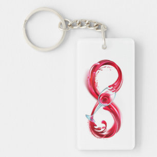 Infinity with Red Wine Keychain
