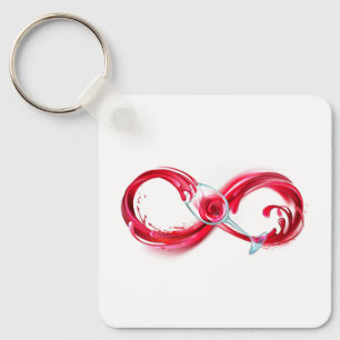 Infinity with Red Wine Keychain