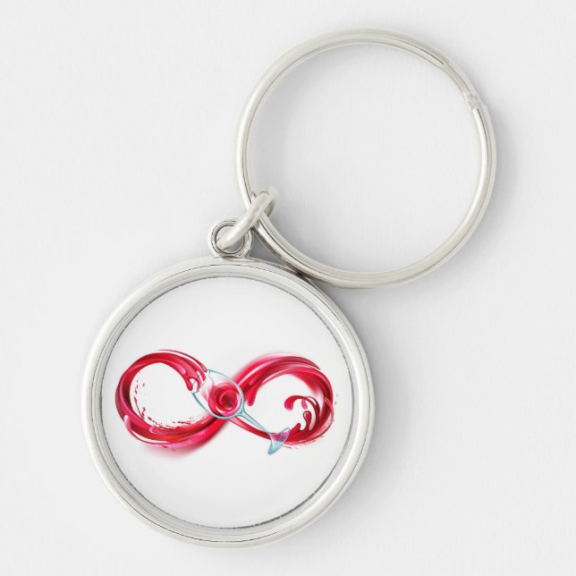 Infinity with Red Wine Keychain (Front)