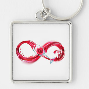 Infinity with Red Wine Keychain