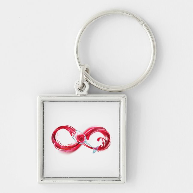 Infinity with Red Wine Keychain (Front)