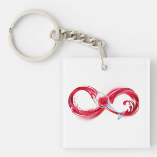 Infinity with Red Wine Keychain