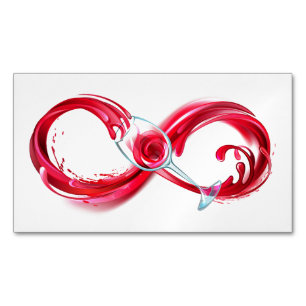 Infinity with Red Wine Magnetic Business Card