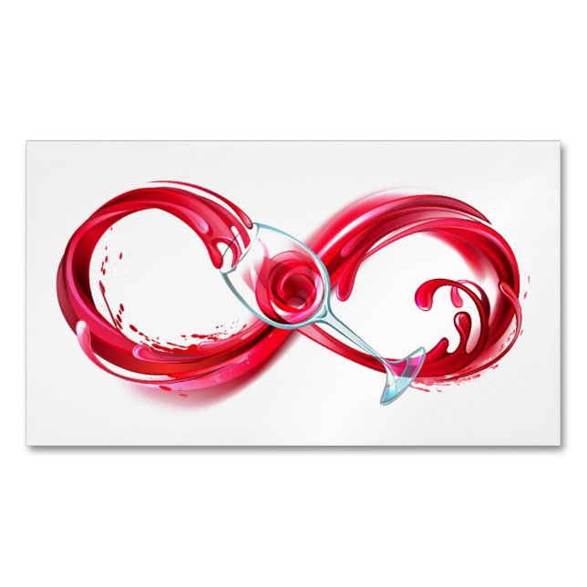 Infinity with Red Wine Magnetic Business Card (Front)