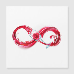 Infinity with Red Wine Magnetic Invitation