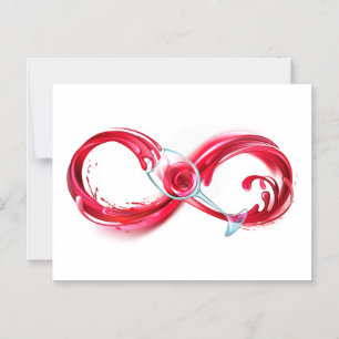 Infinity with Red Wine Magnetic Invitation