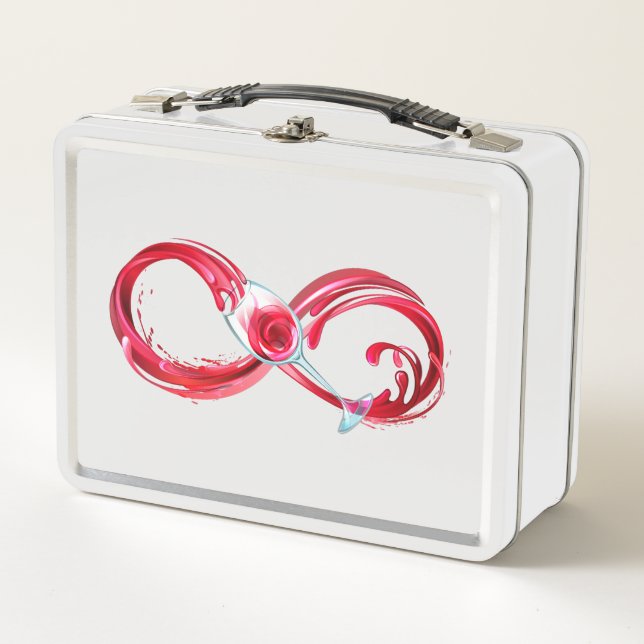 Infinity with Red Wine Metal Lunch Box (Front)