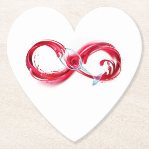 Infinity with Red Wine Paper Coaster