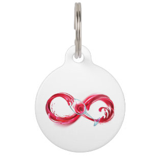 Infinity with Red Wine Pet Tag