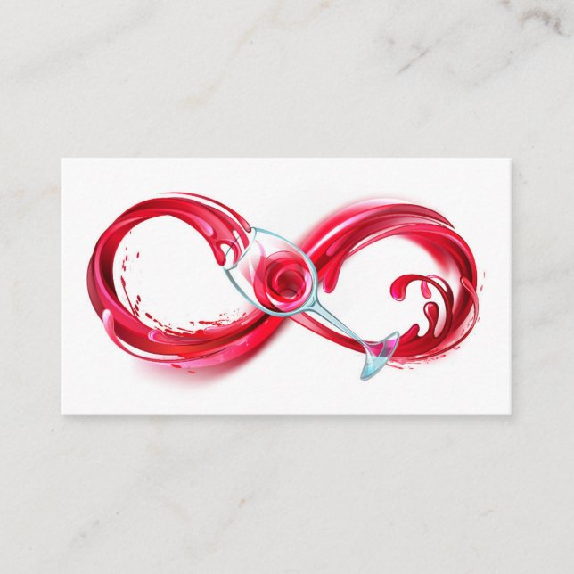 Infinity with Red Wine Place Card (Front)