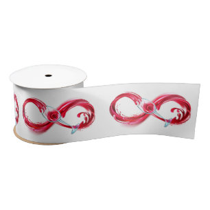 Infinity with Red Wine Satin Ribbon