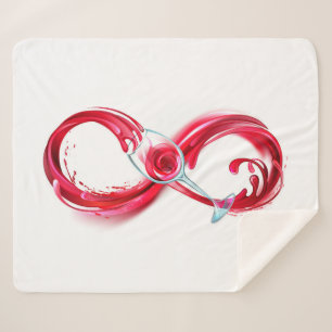 Infinity with Red Wine Sherpa Blanket