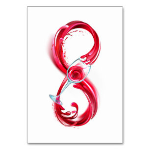 Infinity with Red Wine Table Number