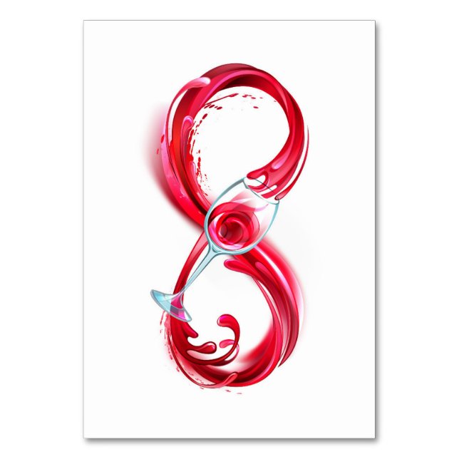 Infinity with Red Wine Table Number (Front)