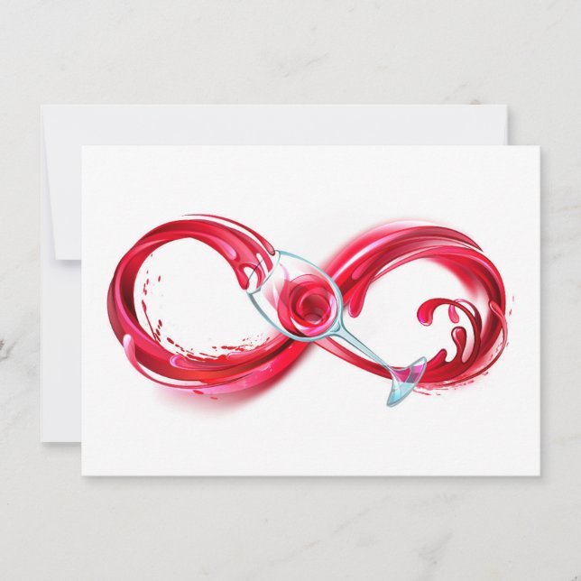 Infinity with Red Wine Thank You Card (Front)