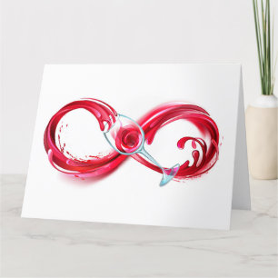 Infinity with Red Wine Thank You Card