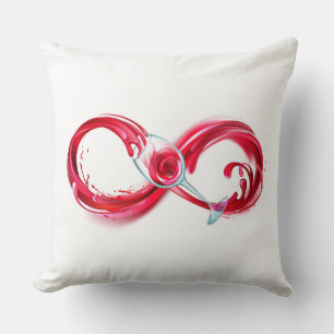 Infinity with Red Wine Throw Pillow