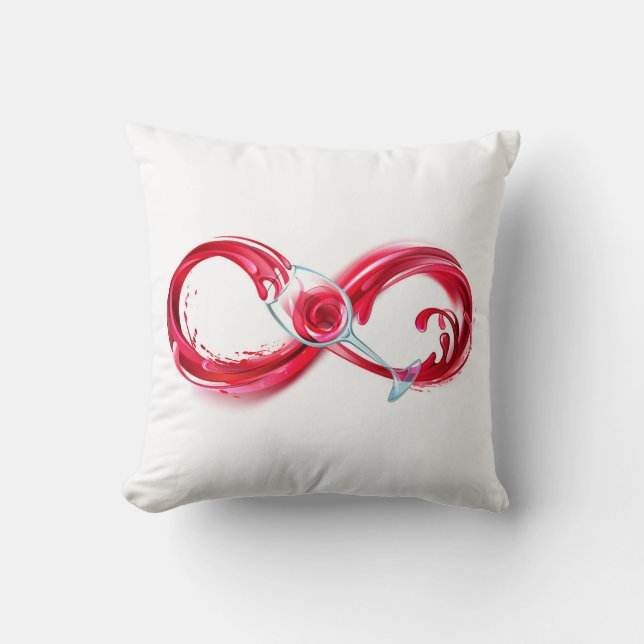 Infinity with Red Wine Throw Pillow (Front)