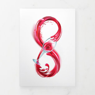 Infinity with Red Wine Tri-Fold Card