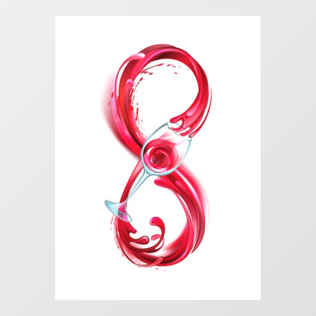 Infinity with Red Wine Window Cling (Sheet)