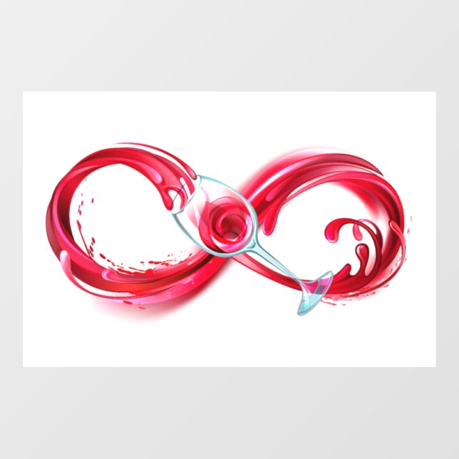 Infinity with Red Wine Window Cling (Sheet)