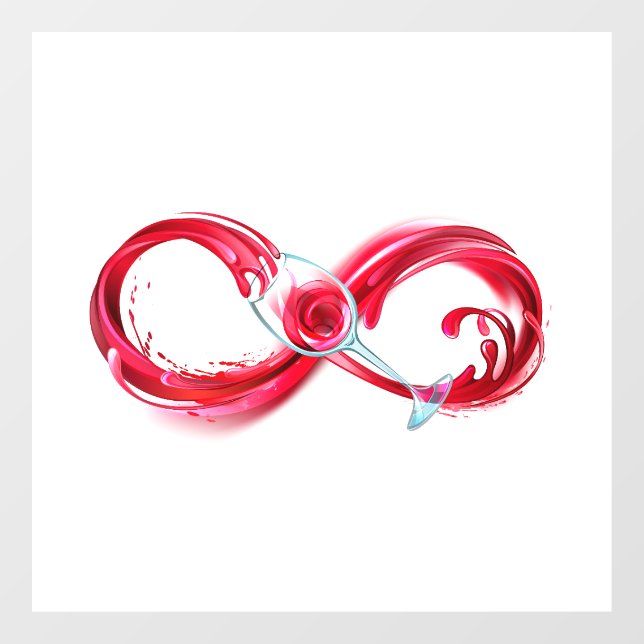 Infinity with Red Wine Window Cling (Sheet)
