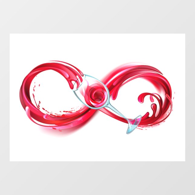 Infinity with Red Wine Window Cling (Sheet)