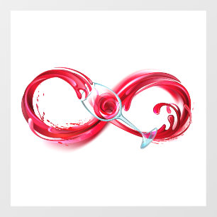 Infinity with Red Wine Window Cling