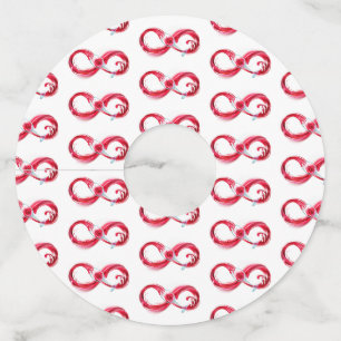 Infinity with Red Wine Wine Glass Tag