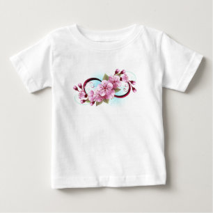 Infinity with Sakura Blossom Flowers Baby T-Shirt