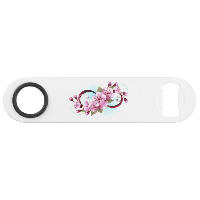 Infinity with Sakura Blossom Flowers Bar Key (Front (Horizontal))