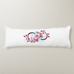 Infinity with Sakura Blossom Flowers Body Pillow