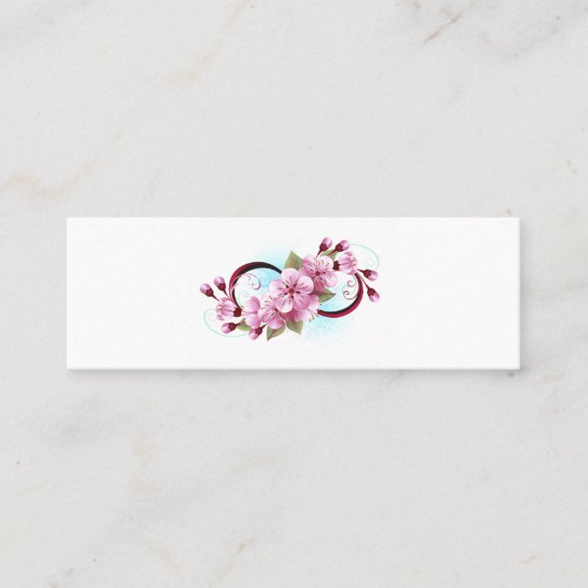 Infinity with Sakura Blossom Flowers Calling Card (Front)