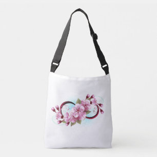 Infinity with Sakura Blossom Flowers Crossbody Bag