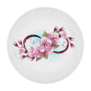 Infinity with Sakura Blossom Flowers Cutting Board