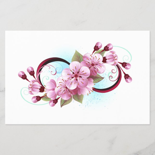 Infinity with Sakura Blossom Flowers Flyer (Front)