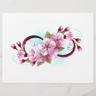 Infinity with Sakura Blossom Flowers Letterhead