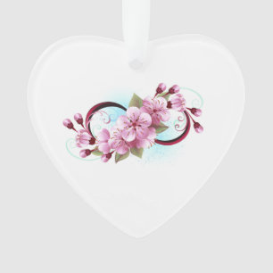 Infinity with Sakura Blossom Flowers Ornament