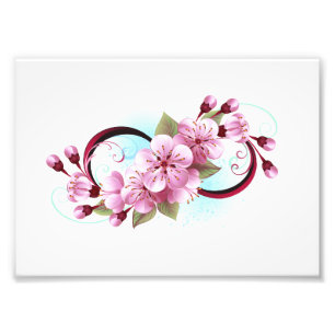 Infinity with Sakura Blossom Flowers Photo Print