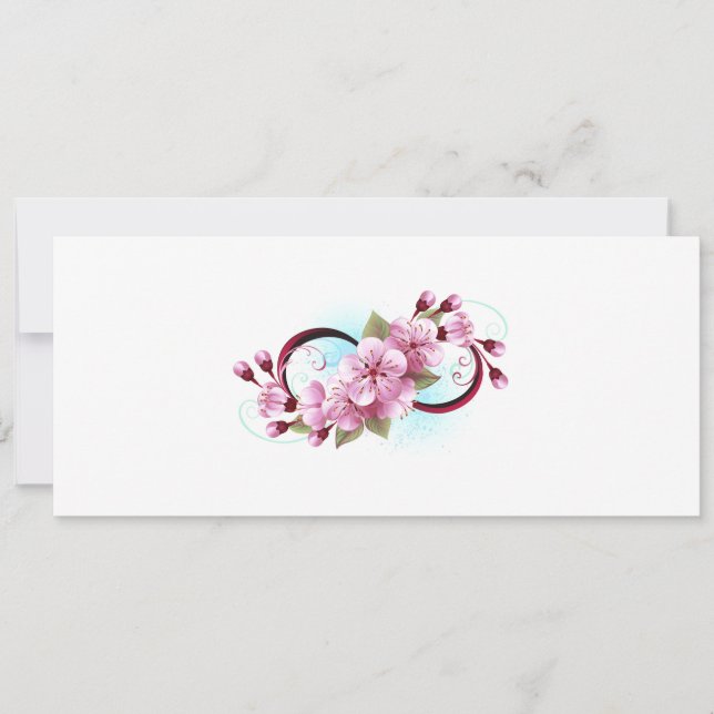 Infinity with Sakura Blossom Flowers Save The Date (Front)