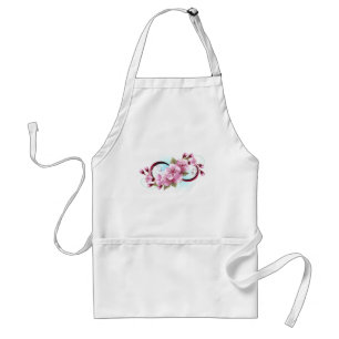 Infinity with Sakura Blossom Flowers Standard Apron