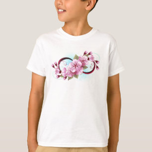 Infinity with Sakura Blossom Flowers T-Shirt