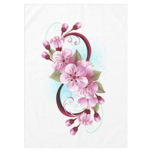 Infinity with Sakura Blossom Flowers Tablecloth