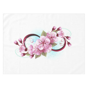 Infinity with Sakura Blossom Flowers Tablecloth