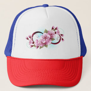 Infinity with Sakura Blossom Flowers Trucker Hat