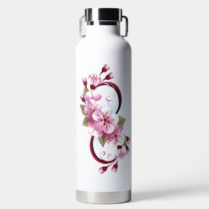 Infinity with Sakura Blossom Flowers Water Bottle