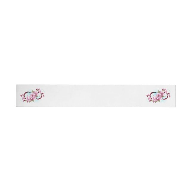 Infinity with Sakura Blossom Flowers Wrap Around Label (Individual)