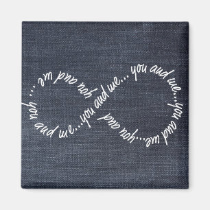 Infinity You and Me Denim Jeans Magnet Carré