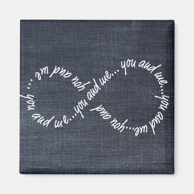 Infinity You and Me Denim Jeans Magnet Carré (Devant)