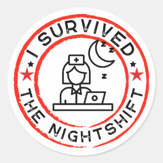 Infirmière amusante J'ai survécu Sticker de nuit